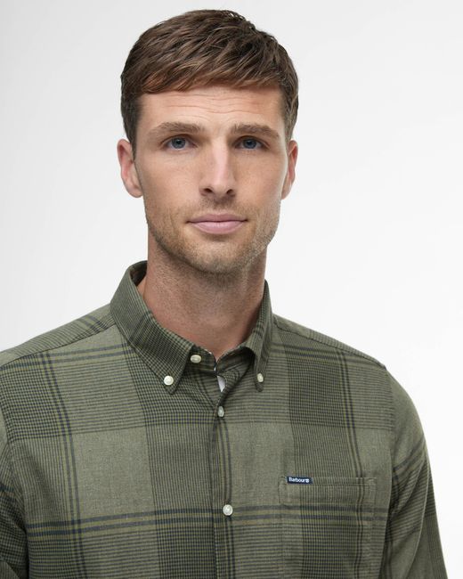Barbour Green Heaney Checked Tailored Shirt for men