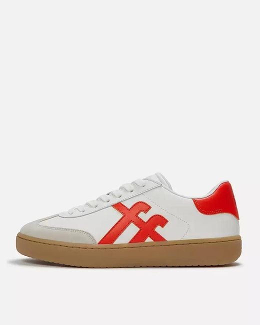 Fitflop Red The Dash T-Toe Leather Trainers