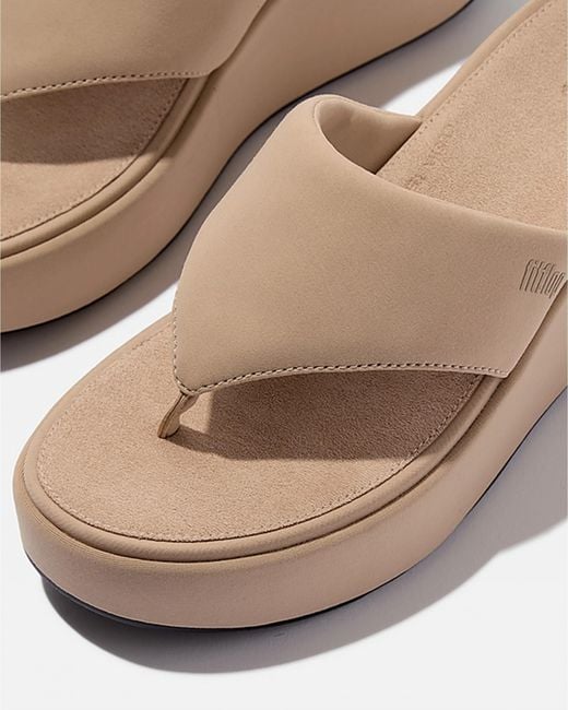 Fitflop White Platfforms Wedge Toe-Post Sandals