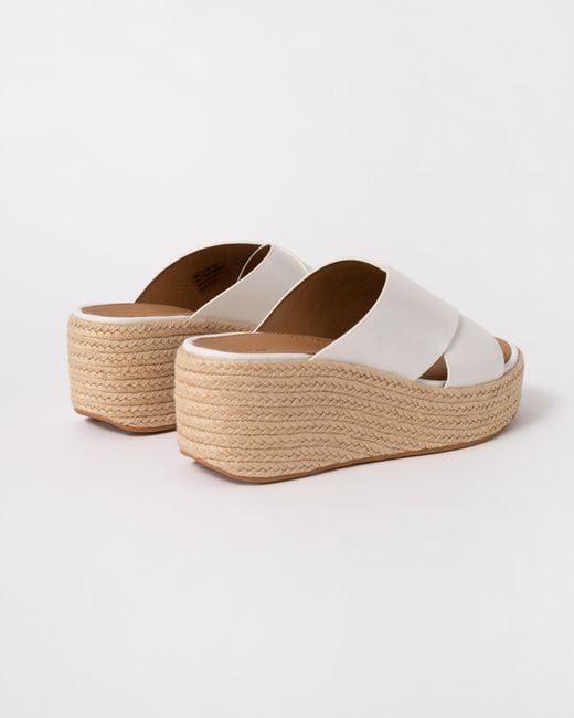 Fitflop Metallic Platfforms Espadrille Leather Wedge Cross Slides