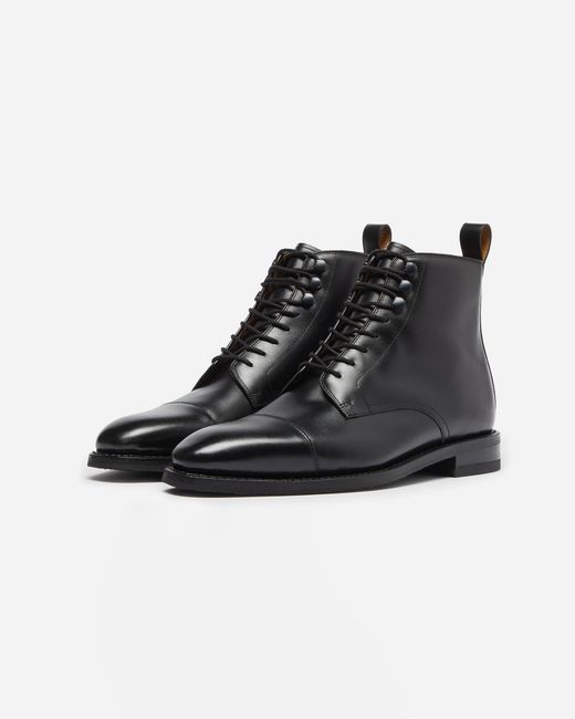 Oliver Sweeney Black Inglesham Antiqued Calf Leather Boots for men