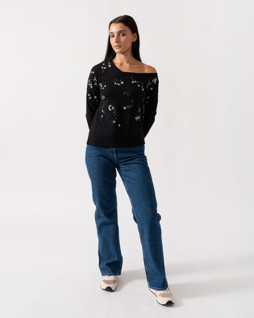 French Connection Black Zodiac Knits Ls Jumper
