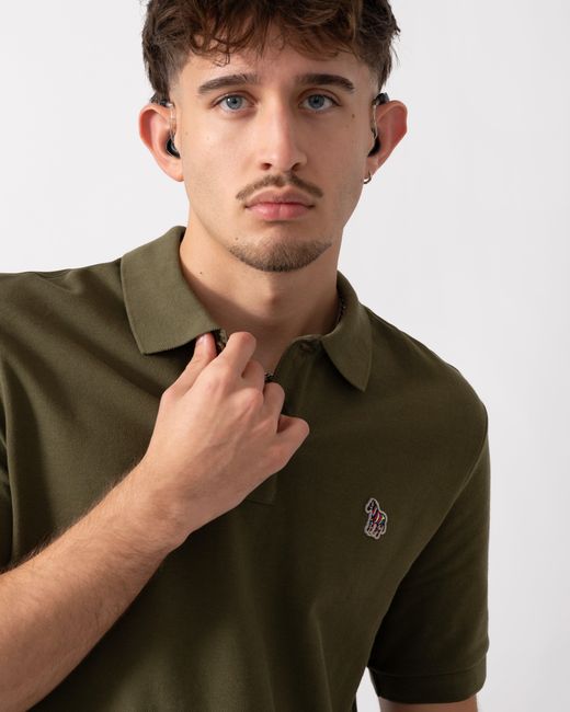 Paul Smith Green Ps Regular Fit Short Sleeve Zebra Polo Shirt for men