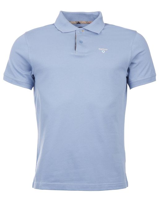 Barbour Blue Tartan Pique Polo for men