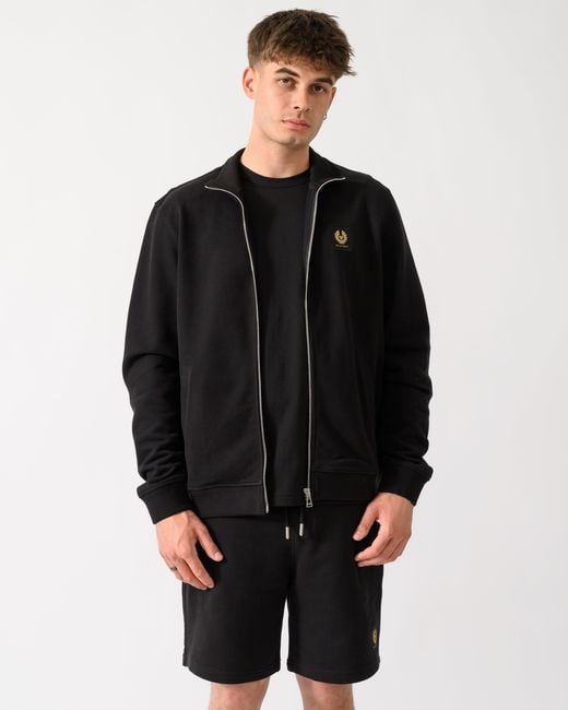 Belstaff Black Logo Full Zip Sweatshirt for men