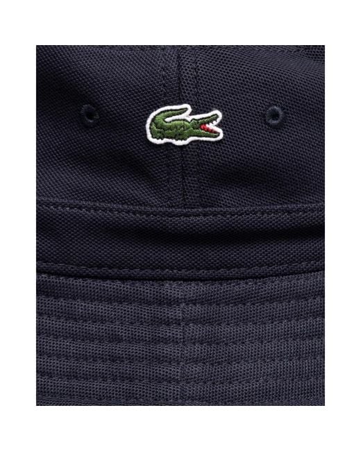 Lacoste Blue Organic Cotton Bucket Hat for men
