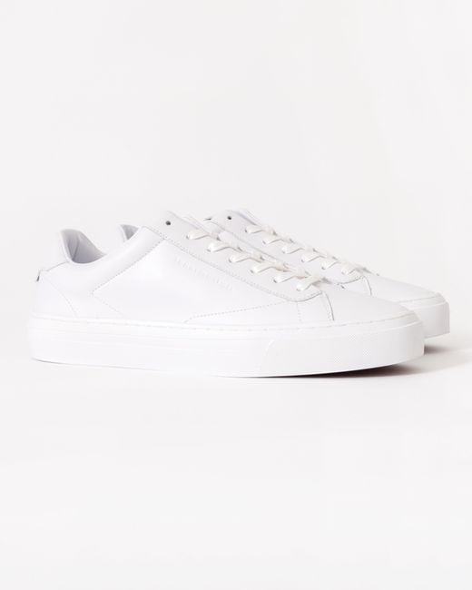 Tommy Hilfiger White Premium Dress Nappa Leather Cupsole Trainers for men