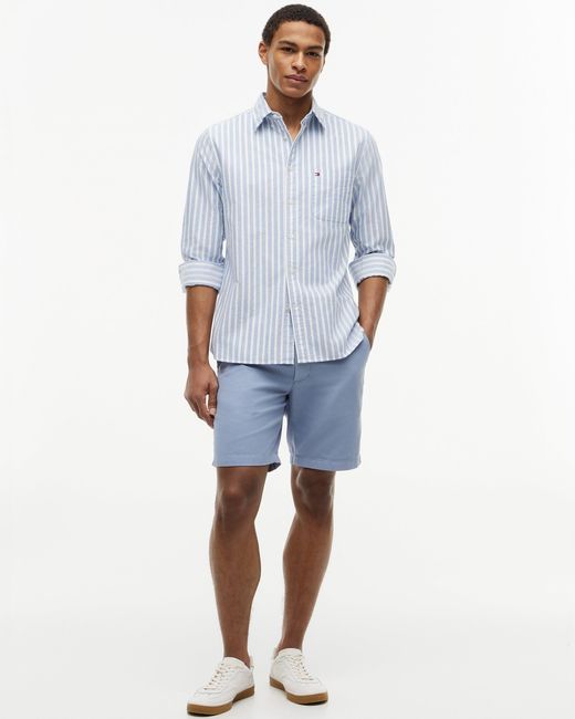 Tommy Hilfiger Blue Heritage Oxford Long Sleeve Striped Shirt for men