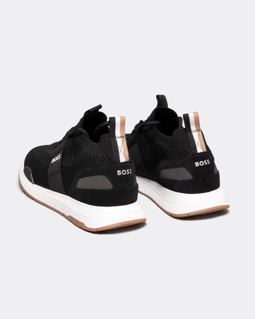 Boss Black Titanium_Runn Structured-Knit Sock Trainers With Branding Nos for men