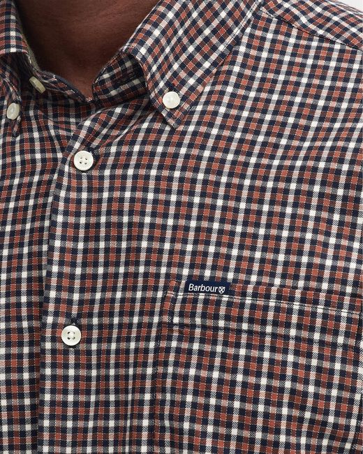 Barbour Brown Padshaw Tailored Shirt , Size: L for men