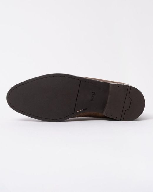 Boss Brown Tayil Suede Loafers for men