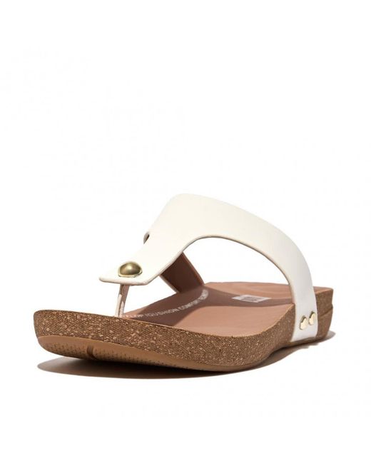 Fitflop Brown Iqushion Leather Toe-post Sandals