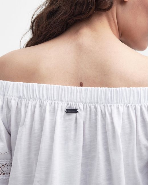 Barbour White Ralee Relaxed Top
