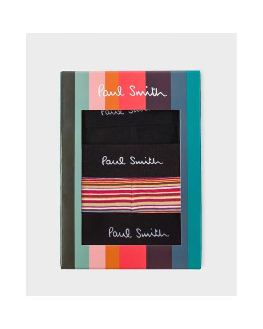 Paul Smith Multicolor Organic-Cotton/Mixed Stripe Boxer Briefs Three Pack Size: L for men