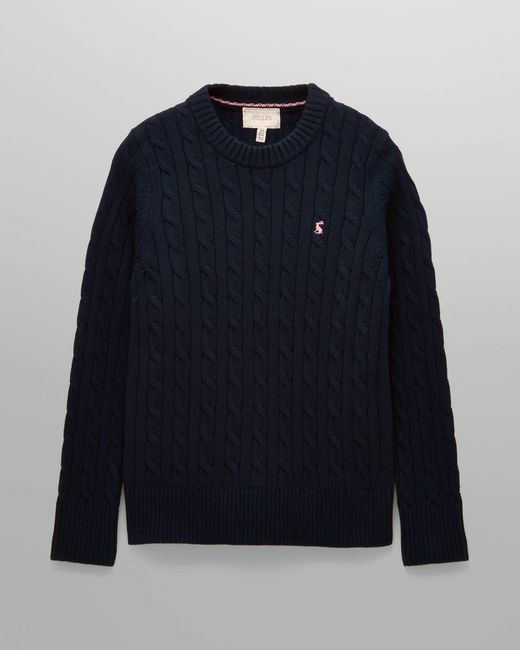 Joules Blue Classic Cable Knit Jumper