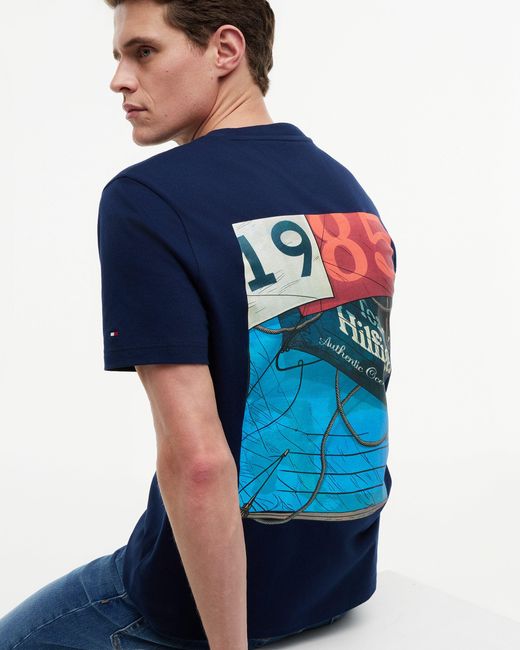 Tommy Hilfiger Blue Nautical Back Photo T-Shirt for men