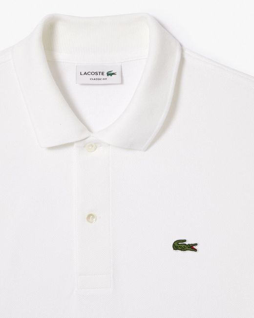 Lacoste White Classic Fit.12.12 Short Sleeve Polo Shirt for men