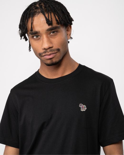 Paul Smith Black Ps Regular Fit Short Sleeve Zebra Logo T-Shirt for men