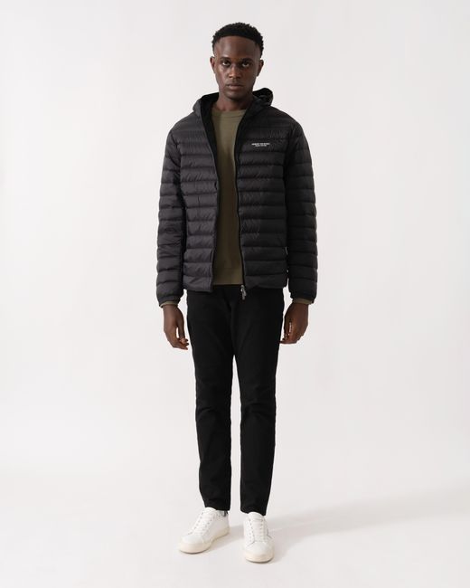ARMANI EXCHANGE Black Milano/New York Hooded Down Jacket for men