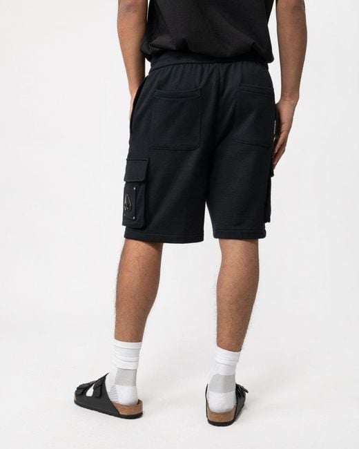 Moose Knuckles Black Hartsfield Cargo Shorts for men