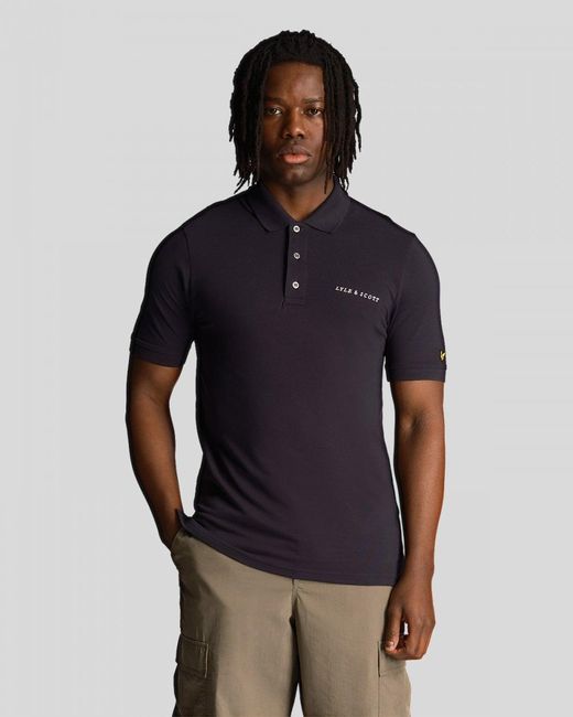 Lyle & Scott Blue Embroidered Polo Shirt for men