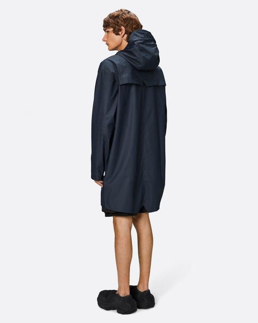 Rains Blue Long Jacket