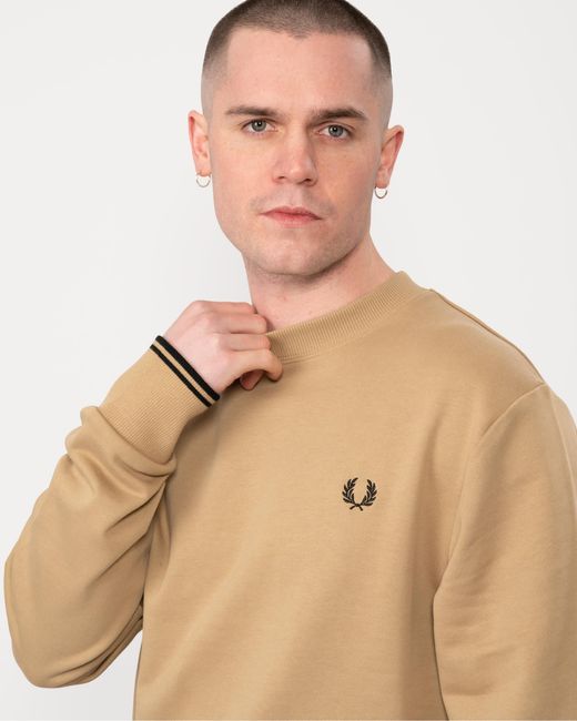 Fred Perry Natural Crew Neck Sweatshirt for men