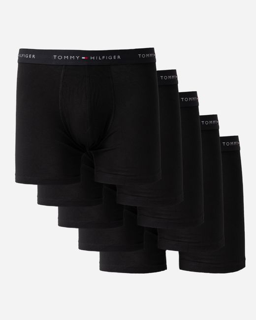 Tommy Hilfiger Black 5-Pack Logo Waistband Boxer Briefs for men