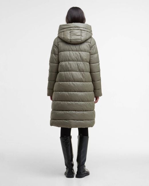 Barbour Gray Olivios Longline Puffer Jacket
