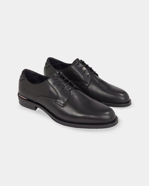Tommy Hilfiger Core Rwb Hilfiger Leather Shoes in Black for Men | Lyst