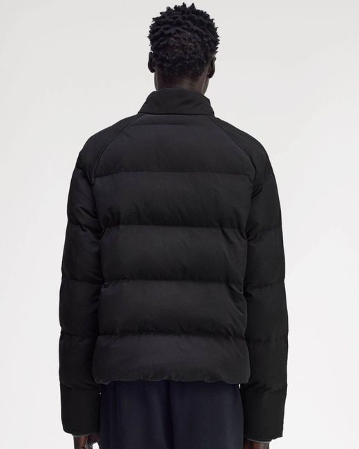 Fred Perry Blue Raglan Sleeve Padded Jacket for men