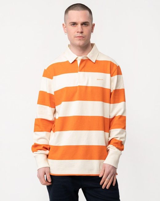 Gant Orange Block Stripe Heavy Rugger for men