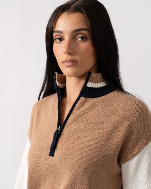 Joules Blue Varsity Zip 1/4 Zip Jumper