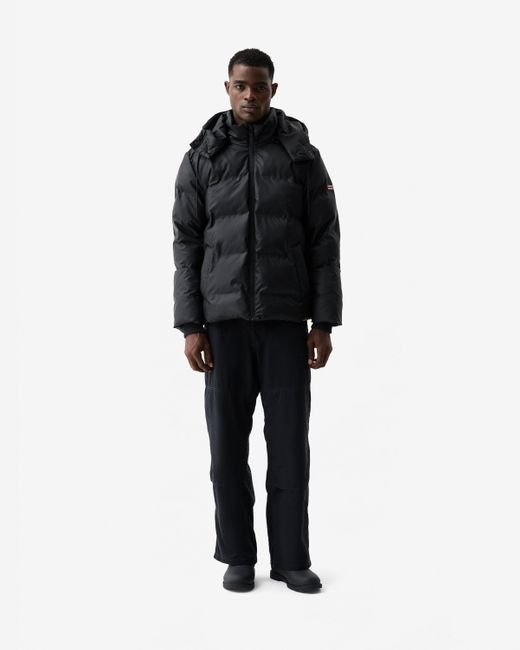 Hunter Black Wiley Pu Coated Puffer Jacket for men