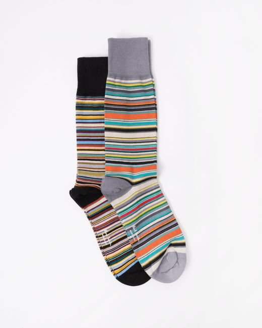 Paul Smith White 2 Pack Signature Stripe Socks for men