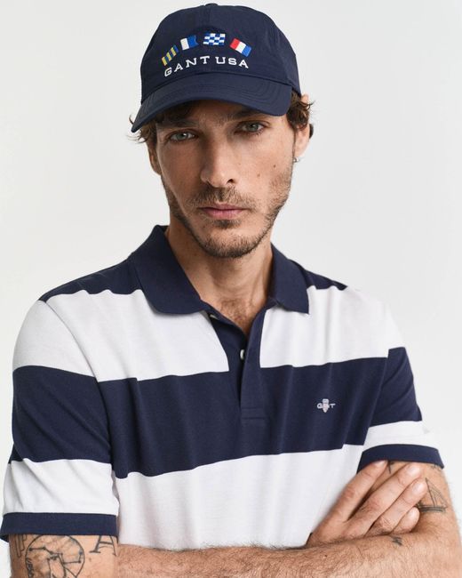 Gant Blue Block Stripe Polo for men