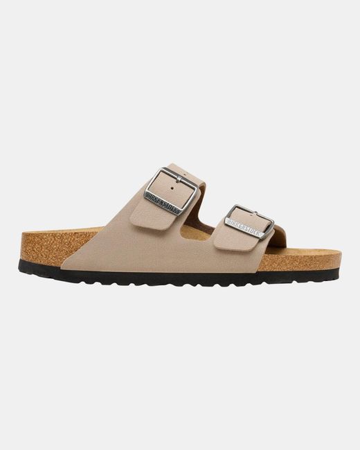 Birkenstock White Arizona Birko-Flor Nubuck Sandals