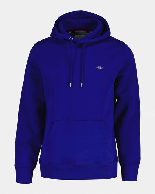 Gant Blue Regular Fit Shield Logo Pullover Hoodie for men