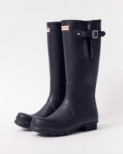 Hunter Blue Original Tall Side Adjustable Wellies for men