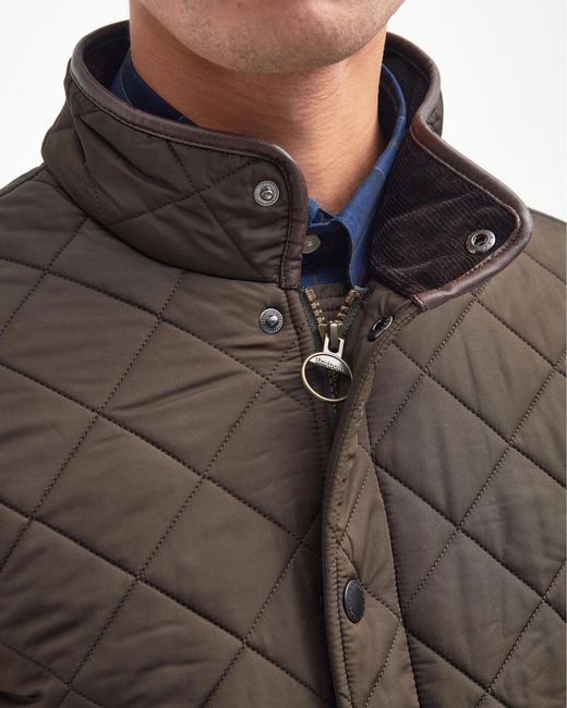 Barbour Brown Powell Quilted Jacket for men