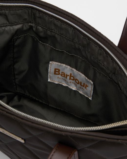Barbour Black Mini Quilted Tote Bag
