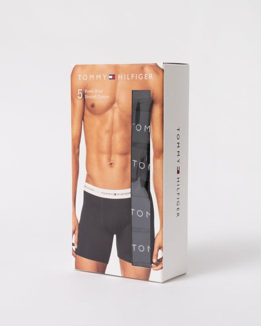 Tommy Hilfiger Black 5-Pack Logo Waistband Boxer Briefs for men