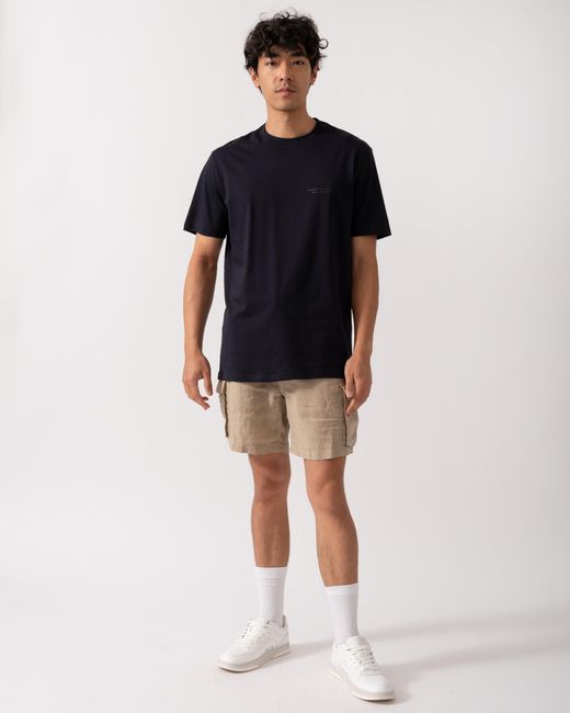 ARMANI EXCHANGE Blue T-Shirt With Small Milano/New York Logo for men