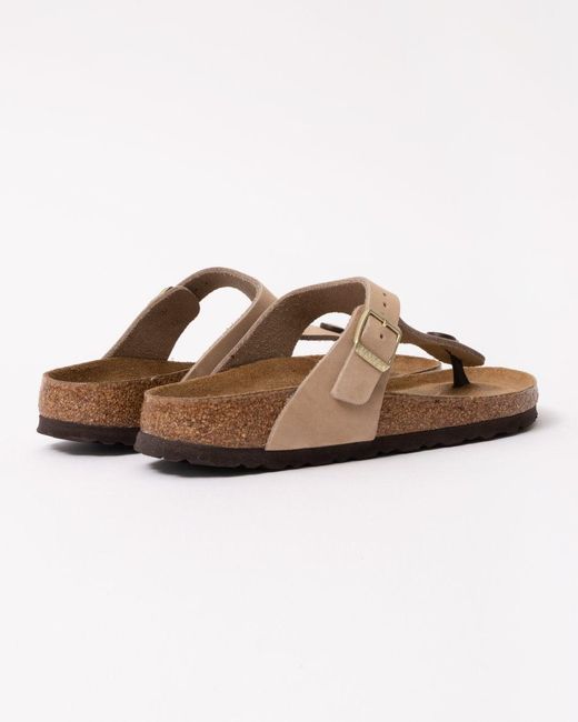 Birkenstock Brown Gizeh Soft Footbed Nubuck Leather Sandals
