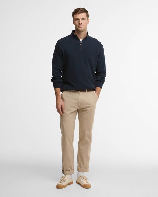 Barbour Blue Pique Interlock Half Zip Sweatshirt for men