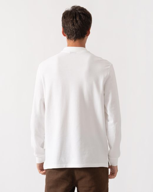 Paul Smith White Ps Long Sleeve Plain Polo Shirt With Zebra Logo for men