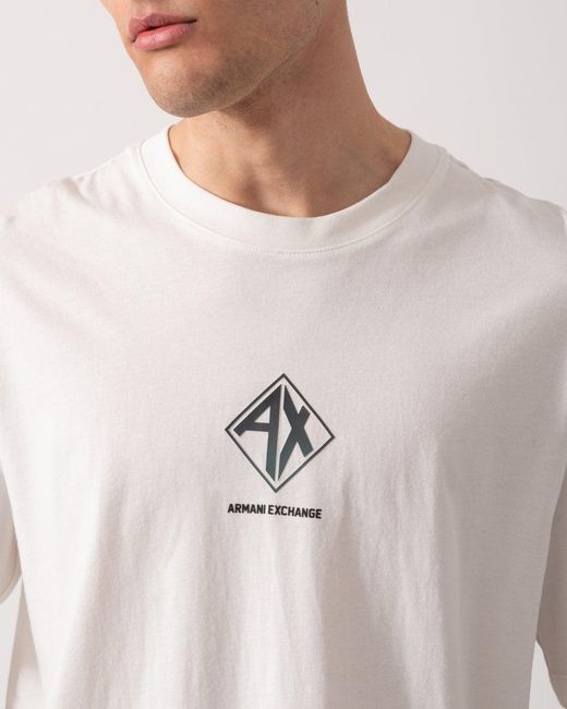 ARMANI EXCHANGE White Ax Diamond Logo for men