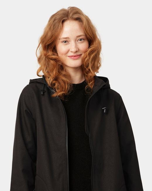 Ilse Jacobsen Black Rain A-Line Softshell Raincoat
