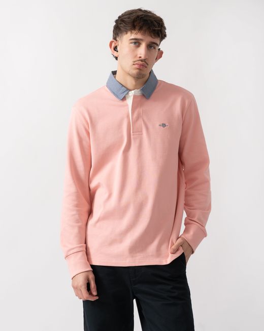 Gant Pink Regular Fit Chambray Heavy Rugger for men