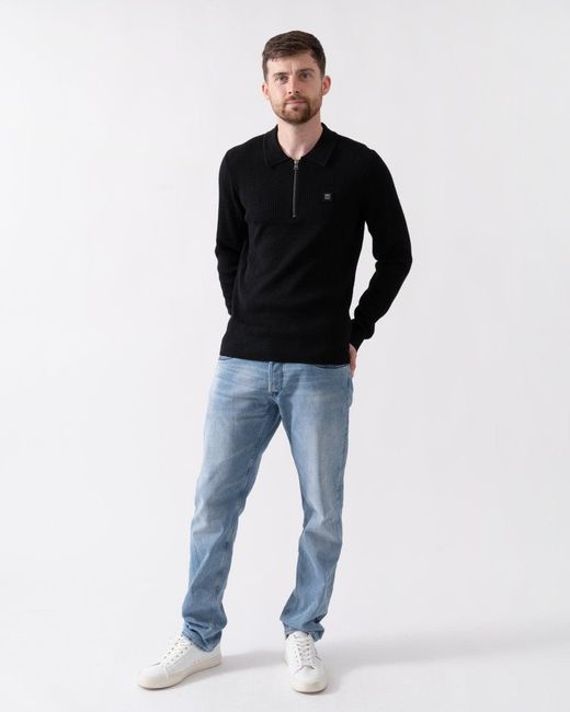 HUGO Black Sastoro 1/4 Zip Jumper for men